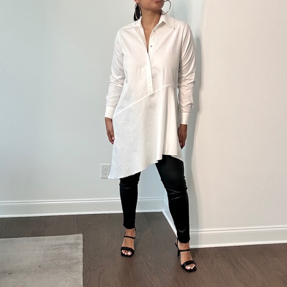 Marques Almeida White Shirt Dress with Hankerchief Hemline - Picture 3 of 16